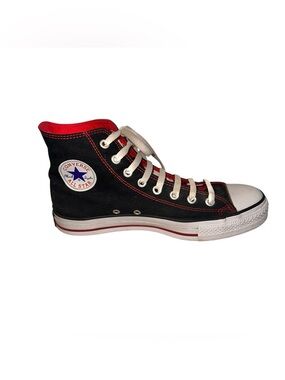 Converse High Top Sneaker Black with Red Trim & Lining Unisex Size W10 M8
